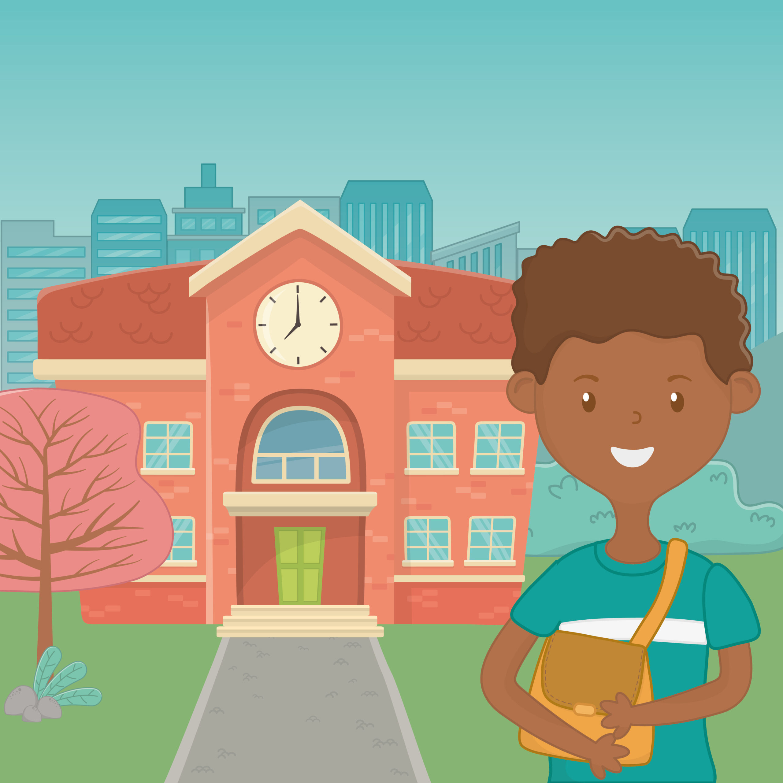 Boy cartoon of school design